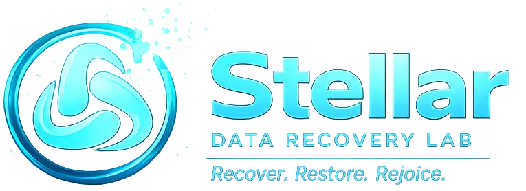 logo stellar data recovery lab blue